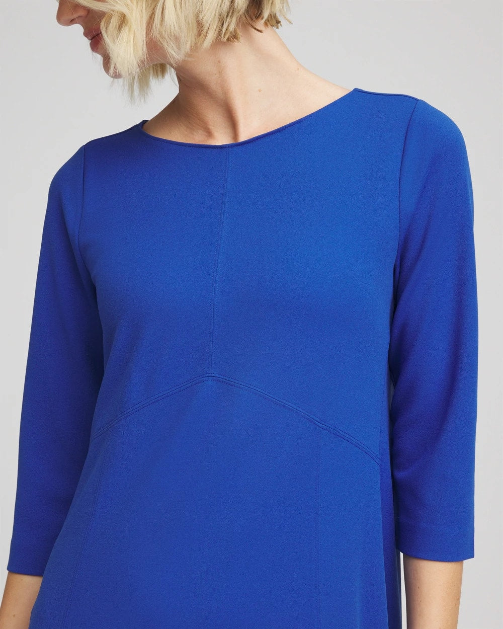 Chico's Discount Cobalt Stone Seamed Crepe Maxi Dress