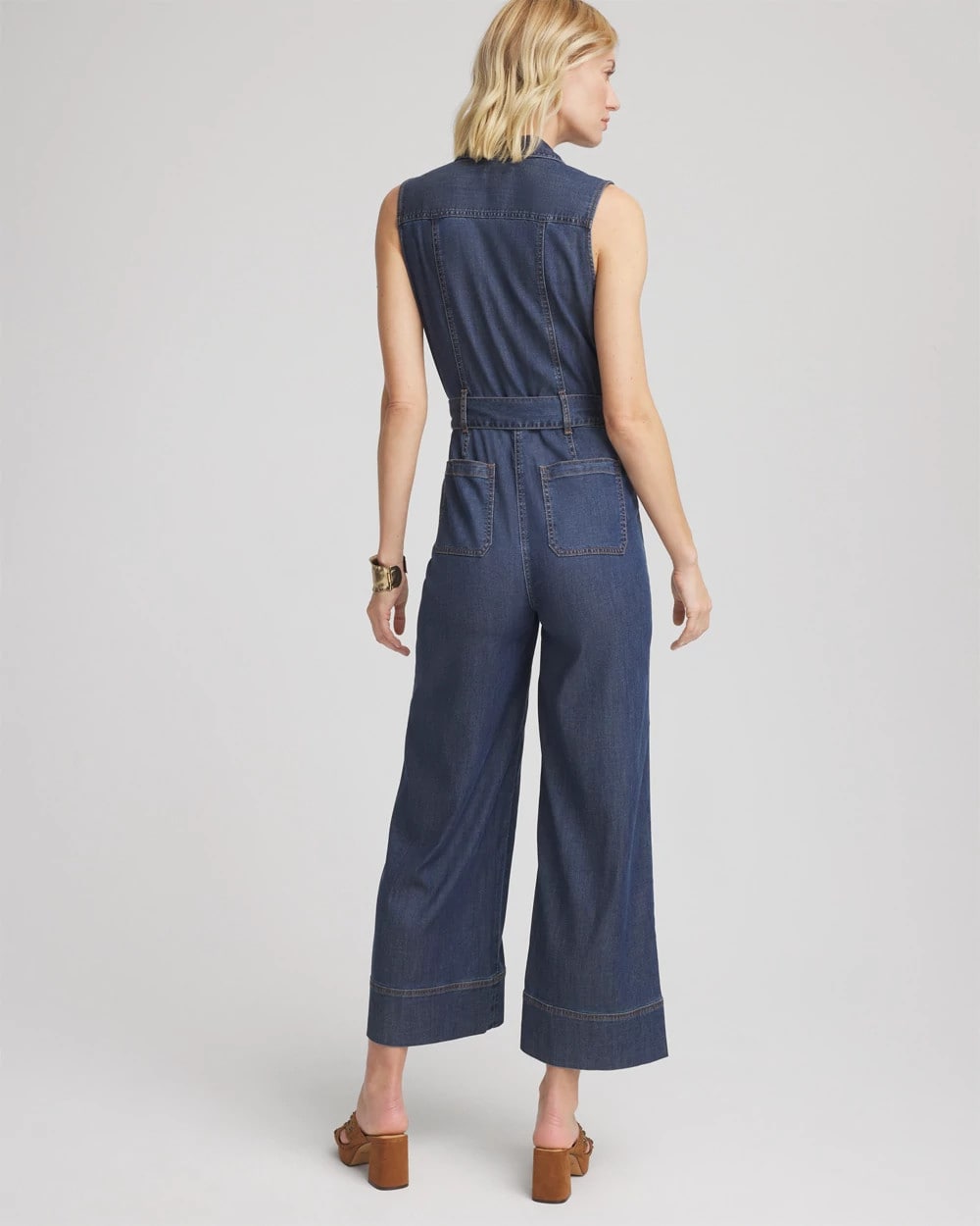 Chico's Sale Biscayne Blue Denim Wide-Leg Jumpsuit