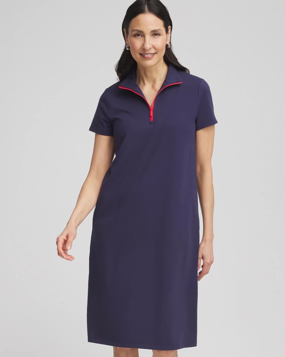 Chico's On Sale Passport Blue Zenergy® UPF Half-Zip Dress