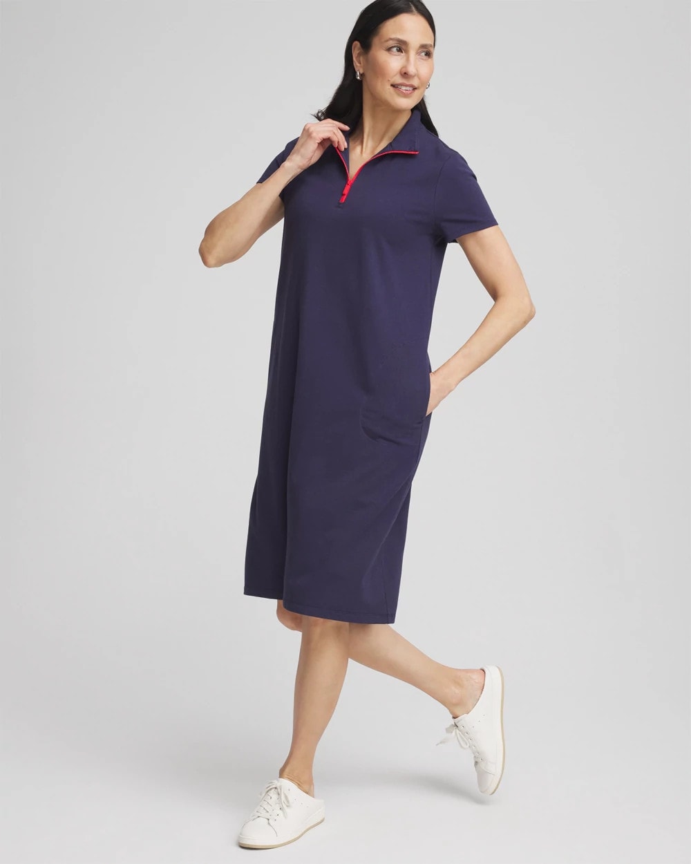 Chico's On Sale Passport Blue Zenergy® UPF Half-Zip Dress