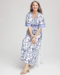 Chico's For Sale Alabaster Surplice Matte Satin Maxi Dress