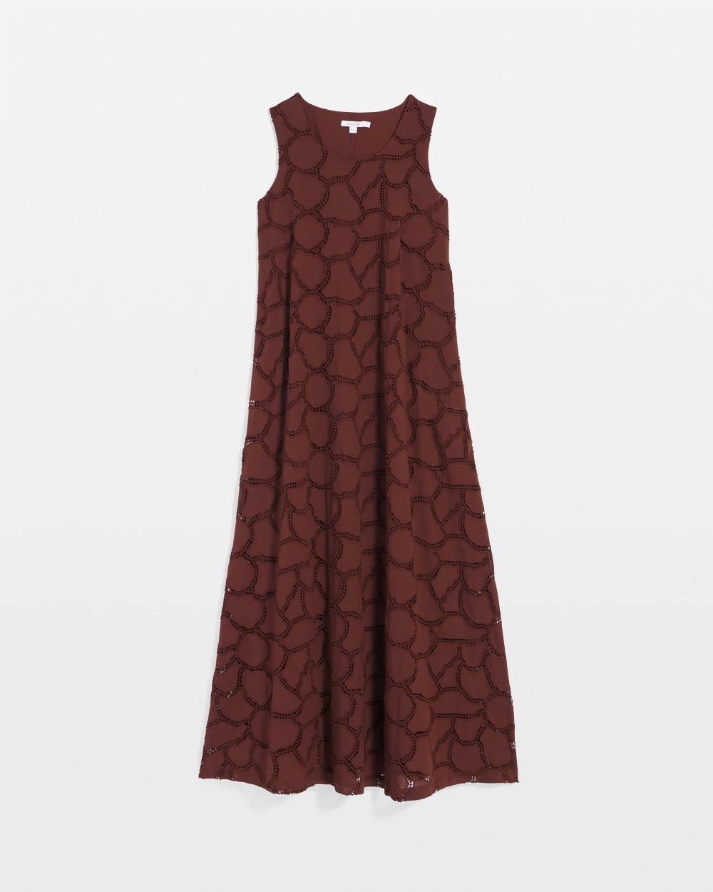 Chico's Discount Cacao Eyelet Cutout Maxi Tank Dress