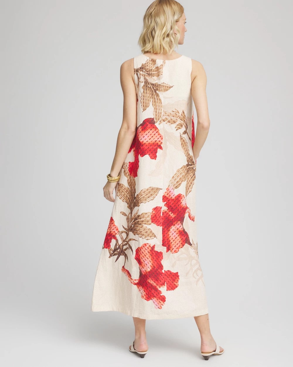 Chico's Sale Multi Floral Tank Linen Maxi Dress