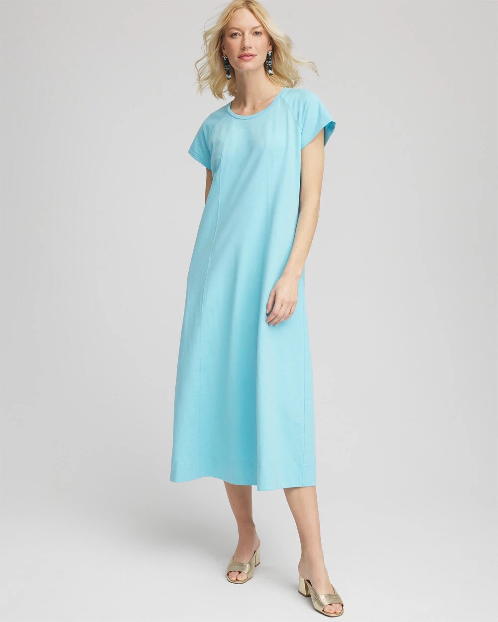 Chico's For Sale Paradiso Blue Short-Sleeved Maxi Dress