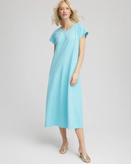 Chico's For Sale Paradiso Blue Short-Sleeved Maxi Dress