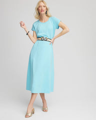 Chico's For Sale Paradiso Blue Short-Sleeved Maxi Dress