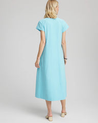 Chico's For Sale Paradiso Blue Short-Sleeved Maxi Dress