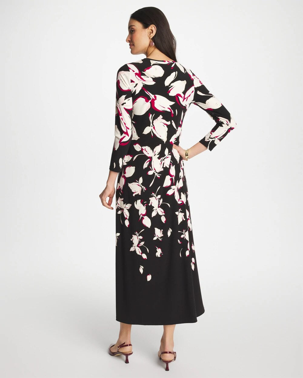 Chico's Outlet Black Column Knit Maxi Dress