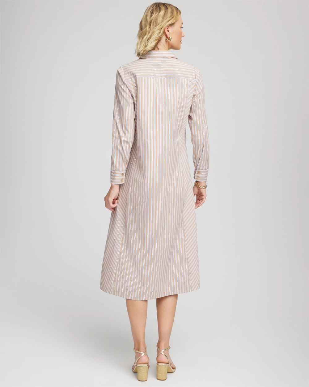 Chico's For Sale Vanilla Chai Vanilla Chai Striped Shirtdress