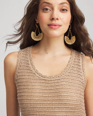 Chico's Sale Cafe Aroma Crochet-Knit Sequins Tank Dress