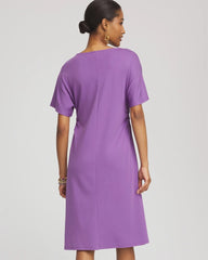 Chico's On Sale Plum Shade Fit and Flare Cinched Waist Dress