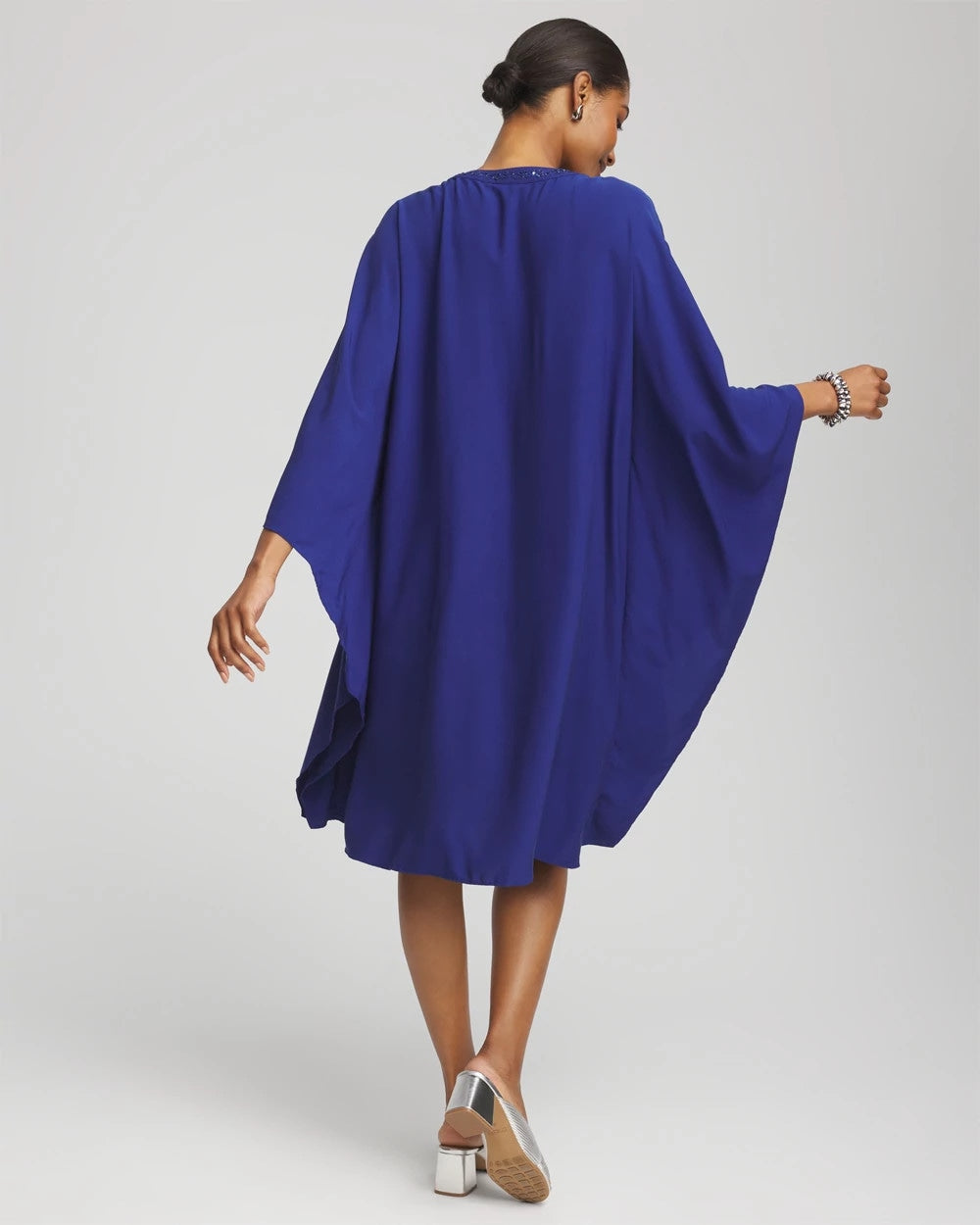 Chico's For Sale Blue Casa Embellished Kaftan Dress