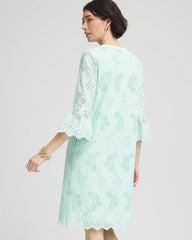 Chico's Online Teal Waters Eyelet Cotton Voile Dress