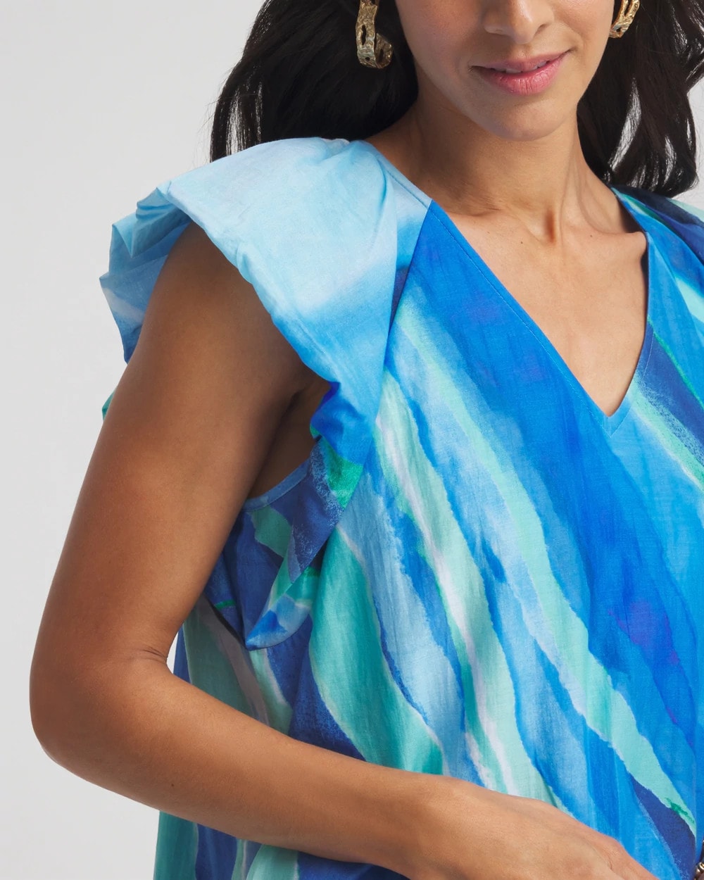 Chico's Sale Multi Cotton-Silk Voile Popover Dress