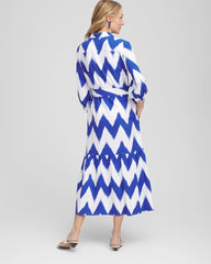 Chico's Outlet Alabaster Chevron Striped Shirtdress