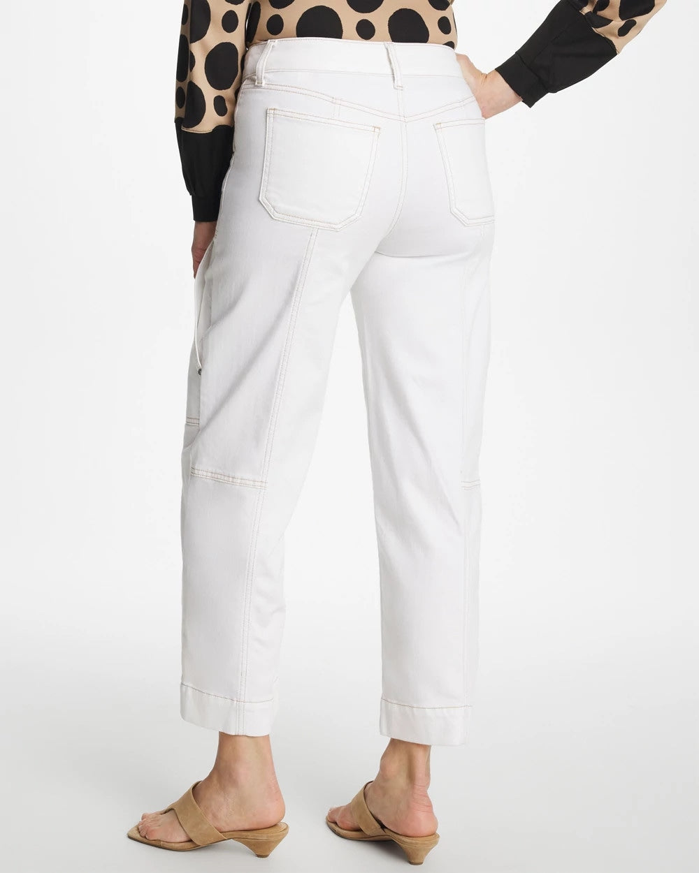 Chico's On Sale Alabaster Utility Wide Pull-On Crop Jeans