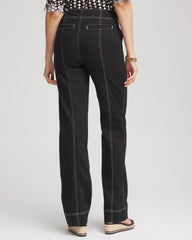Chico's Discount Black Pull-On Wide-Leg Jeans
