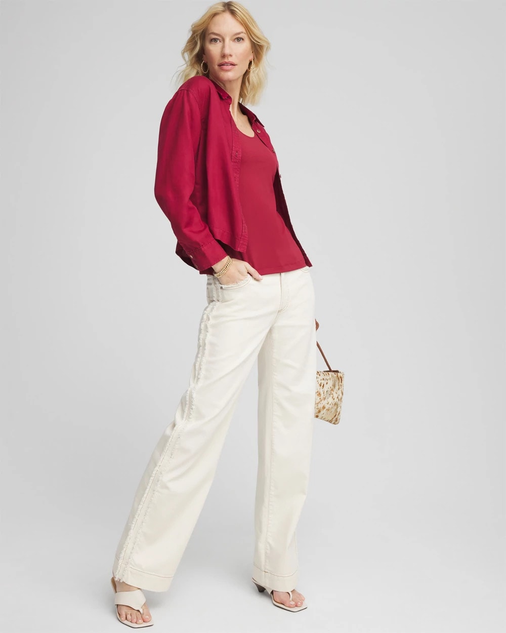 Chico's Sale Natural Seeded Sea Salt High-Rise Frayed Jeans