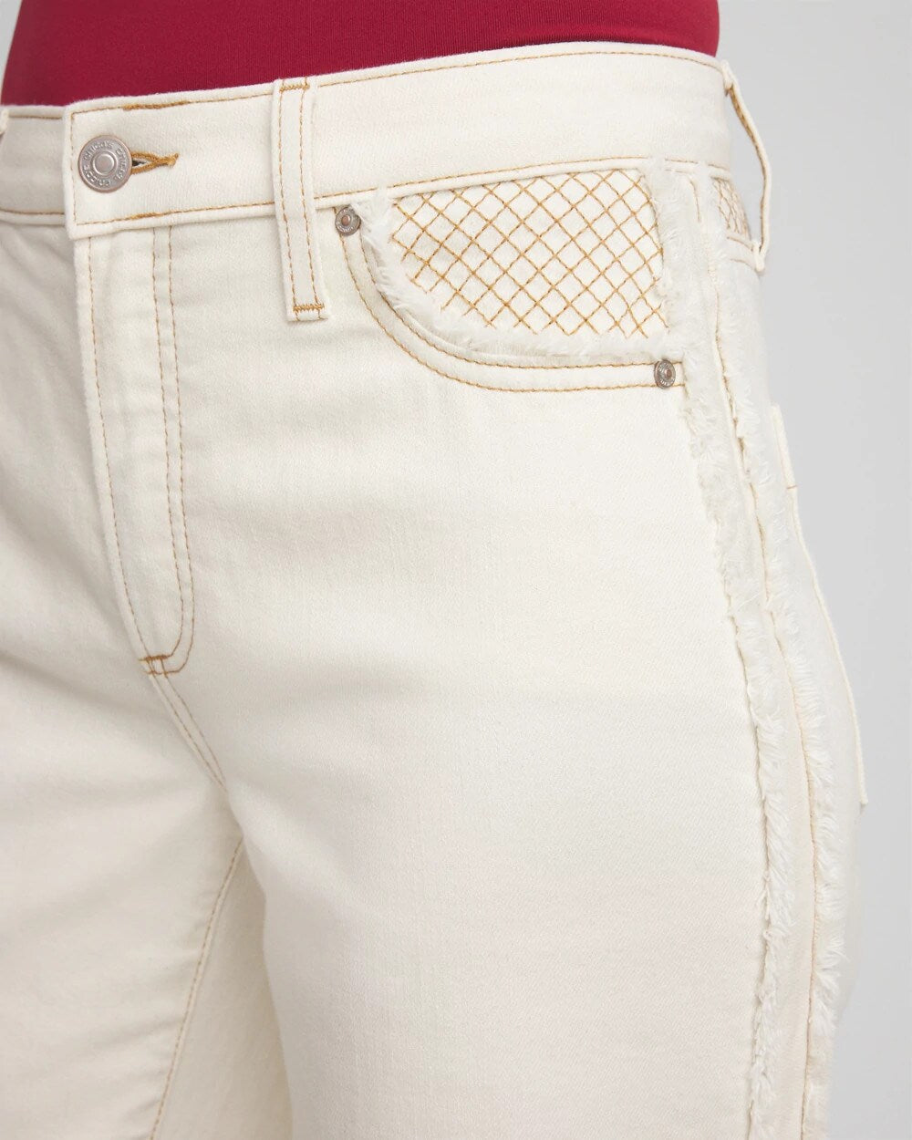 Chico's Sale Natural Seeded Sea Salt High-Rise Frayed Jeans