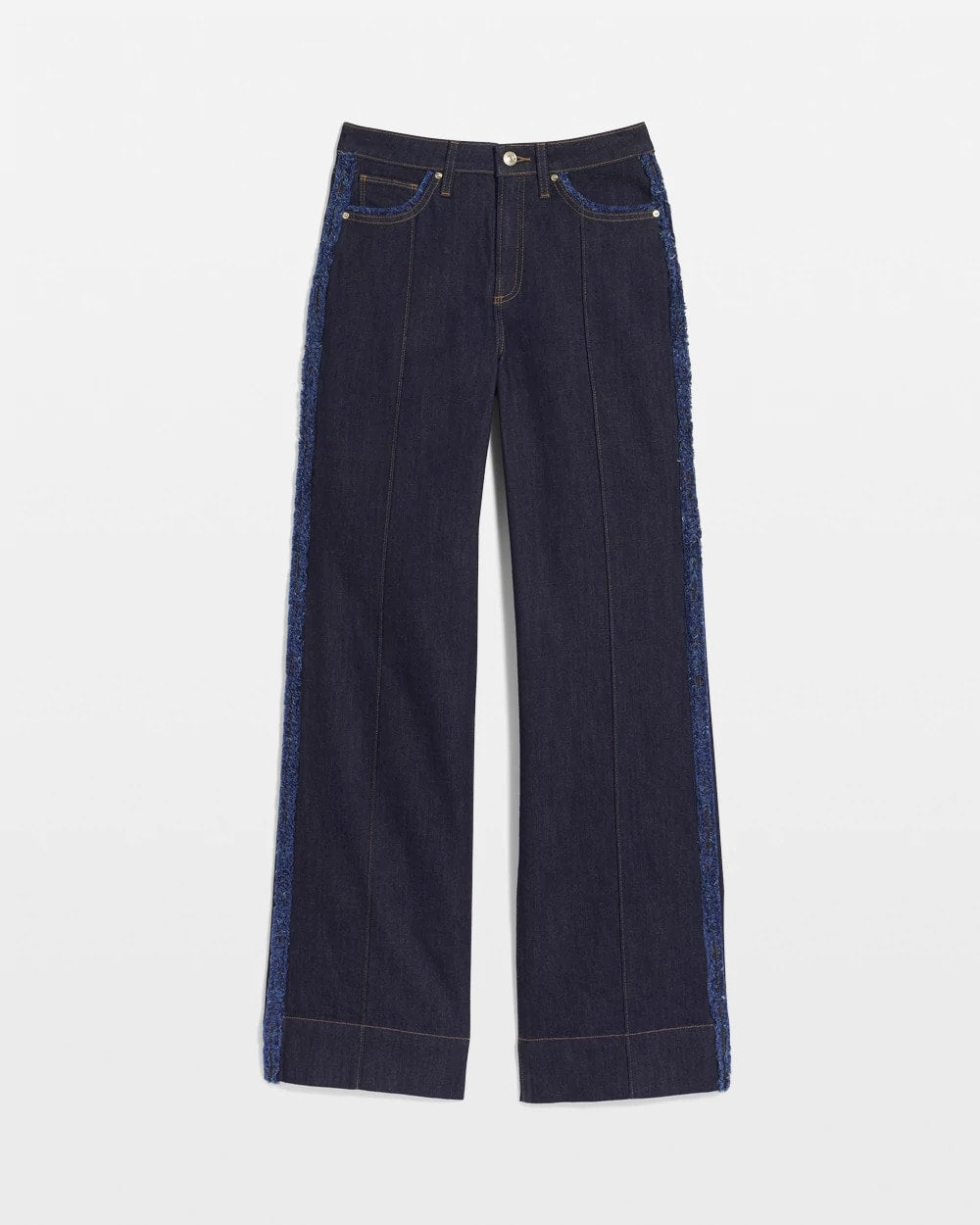 Chico's Outlet Cedar Rinse Frayed High-Rise Wide-Leg Jeans