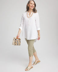 Chico's Discount Washed Sage 19" Pull-on Capri Jeans