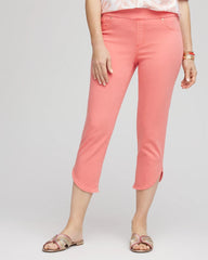 Chico's Sale Melon Mambo Pull-On Dolphin-Hemmed Capri Jeans