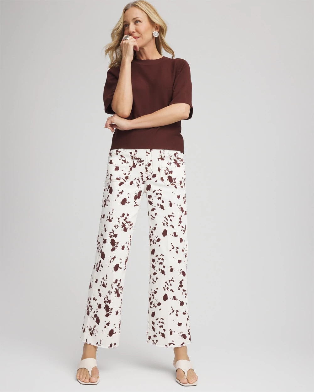 Chico's Online Ecru Pampas Pony Pull on Wide Crop