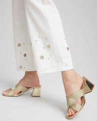 Chico's On Sale Alabaster Pull-On Embellished Straight-Leg Cropped Jeans