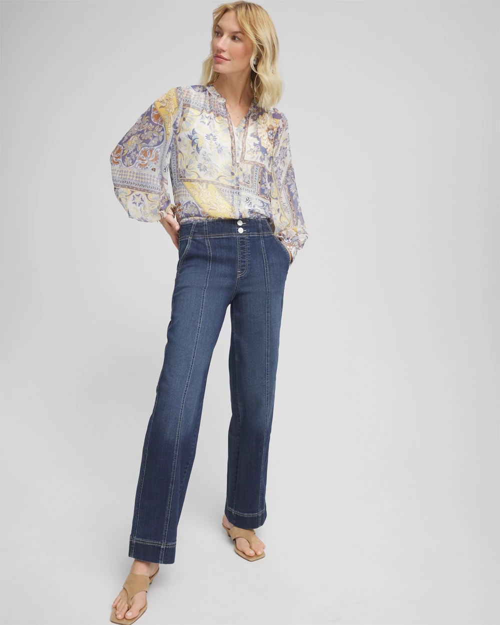 Chico's Online Alora Indigo Pull-On Wide-Leg Jeans