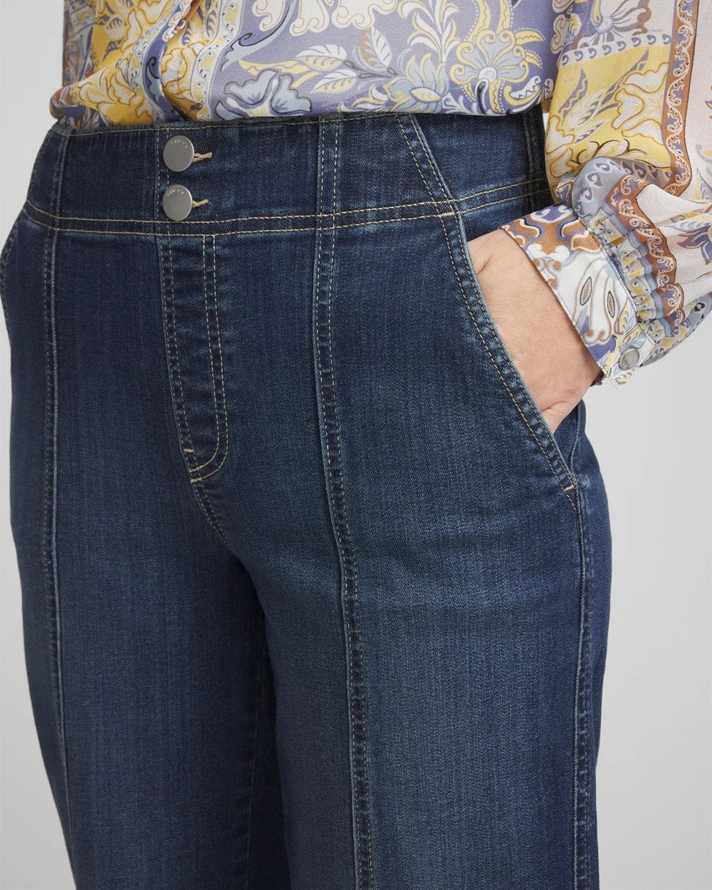 Chico's Online Alora Indigo Pull-On Wide-Leg Jeans
