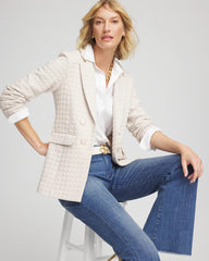 Chico's Discount Smokey Taupe Textured Knit Blazer