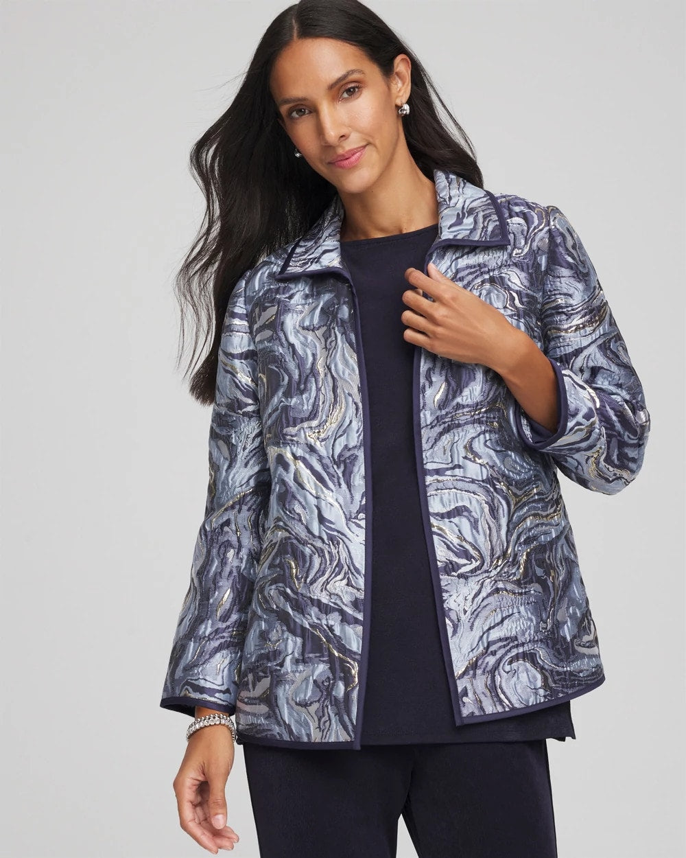 Chico's Outlet Travelers India Ink Travelers™ Jacquard Swirl Jacket
