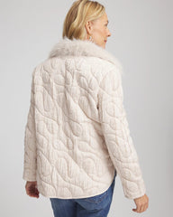 Chico's For Sale Cream Quilted Faux Fur Collar Jacket