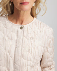 Chico's For Sale Cream Quilted Faux Fur Collar Jacket