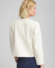 Chico's Online English Cream Pearl Trim Tweed Jacket