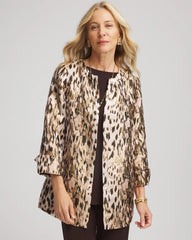 Chico's Sale Deep Taupe Travelers™ Collection Animal Jacquard Jacket