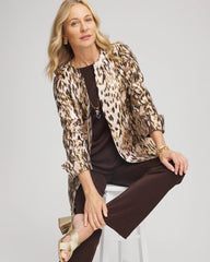 Chico's Sale Deep Taupe Travelers™ Collection Animal Jacquard Jacket