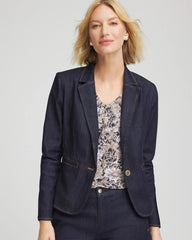 Chico's For Sale Cedar Rinse Denim Peplum Blazer