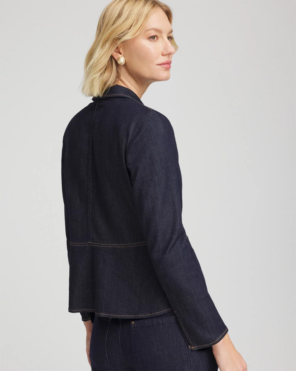 Chico's For Sale Cedar Rinse Denim Peplum Blazer