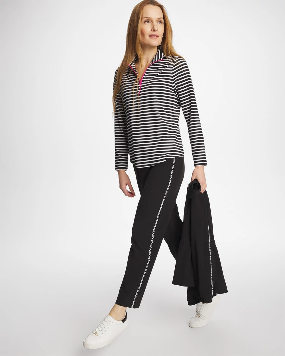 Chico's Discount Black Zenergy® UPF Lattice-Trim Ankle Pants