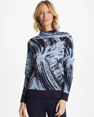 Chico's Sale Crystal Topaz Zenergy® Luxe Sketch Funnelneck Top