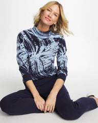Chico's Sale Crystal Topaz Zenergy® Luxe Sketch Funnelneck Top