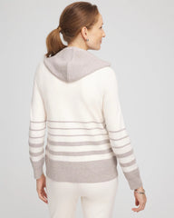Chico's On Sale English Cream Zenergy® Luxe Metallic Striped Sweater