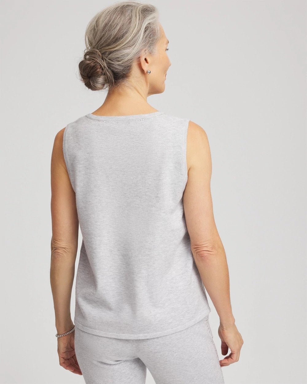 Chico's On Sale Frosted Gray Heather Zenergy® Luxe Diamante Tank