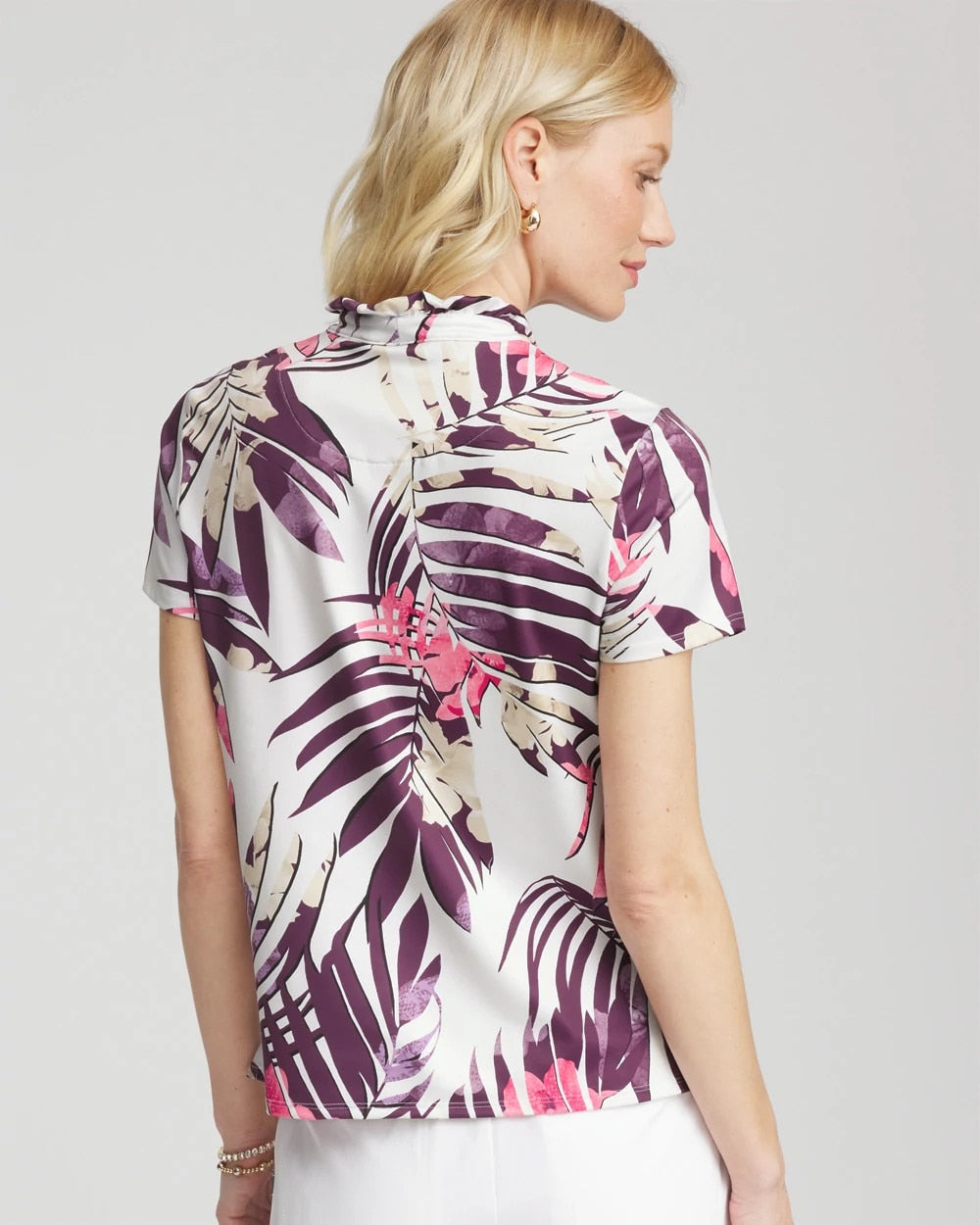 Chico's For Sale Violet Aura Zenergy® UPF Ruffle-Neck Polo