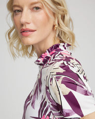 Chico's For Sale Violet Aura Zenergy® UPF Ruffle-Neck Polo