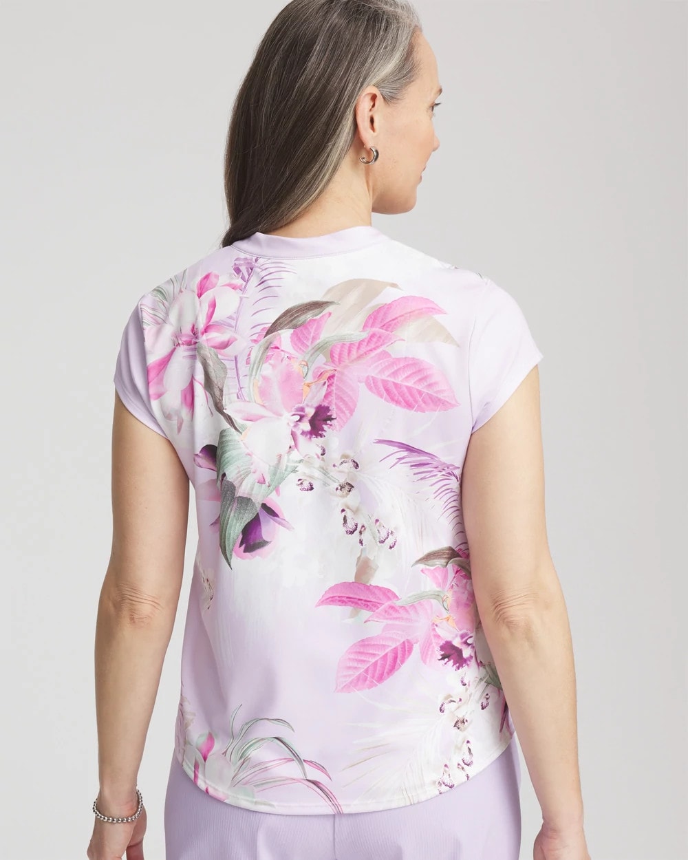 Chico's Online Violet Aura Zenergy® UPF Floral Polo