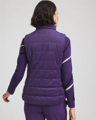 Chico's Sale Purple Elixir Zenergy® Reversible Velvet Puffer Vest