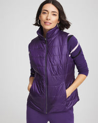 Chico's Sale Purple Elixir Zenergy® Reversible Velvet Puffer Vest