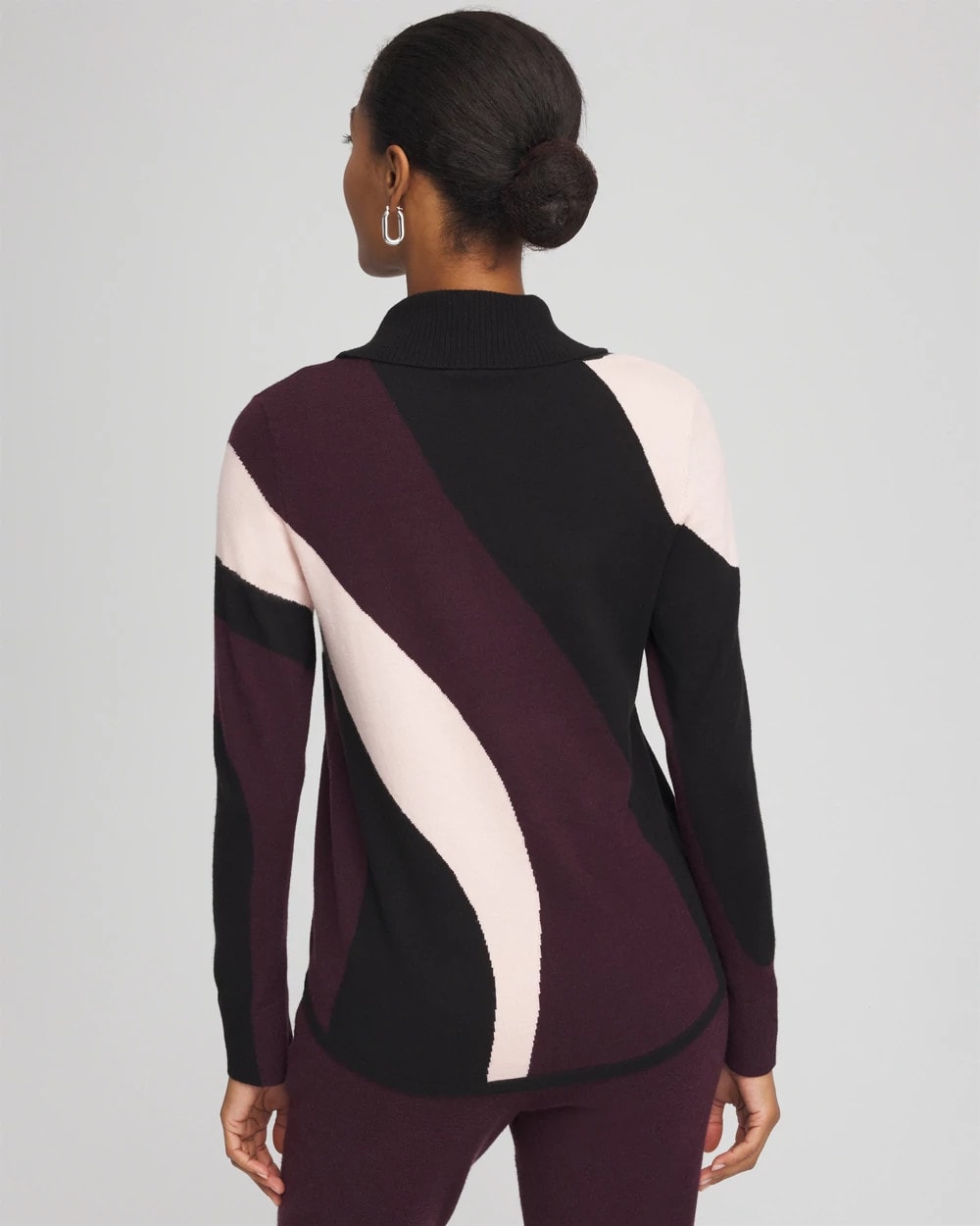 Chico's On Sale Night Bloom Zenergy® Luxe Intarsia Cowlneck Top